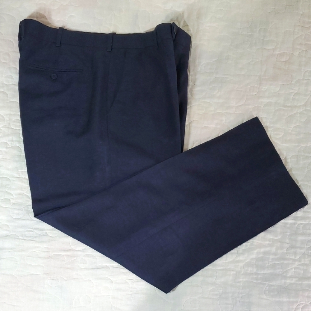 NWOT Perry Ellis Portfolio Flex Navy, Linen Blend Pants, Size 38x32
